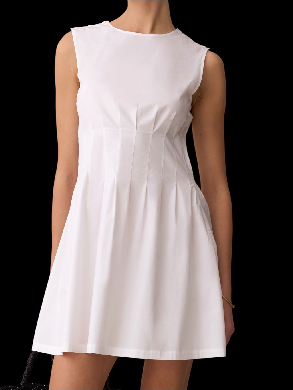 Few Moda Classic Pleated Virginia Cotton Mini Dress Nwt